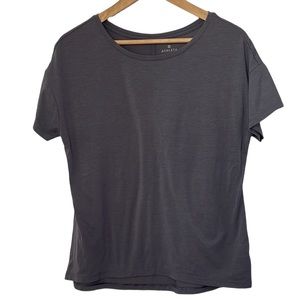 Athleta Gray/Blue Short Sleeve Top SZ S